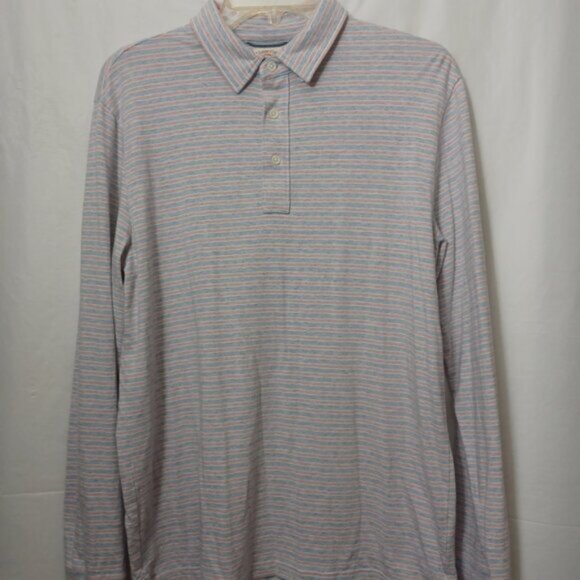FAHERTY STRIPED LONG SLEEVE MOVEMENT POLO - Picture 5 of 7